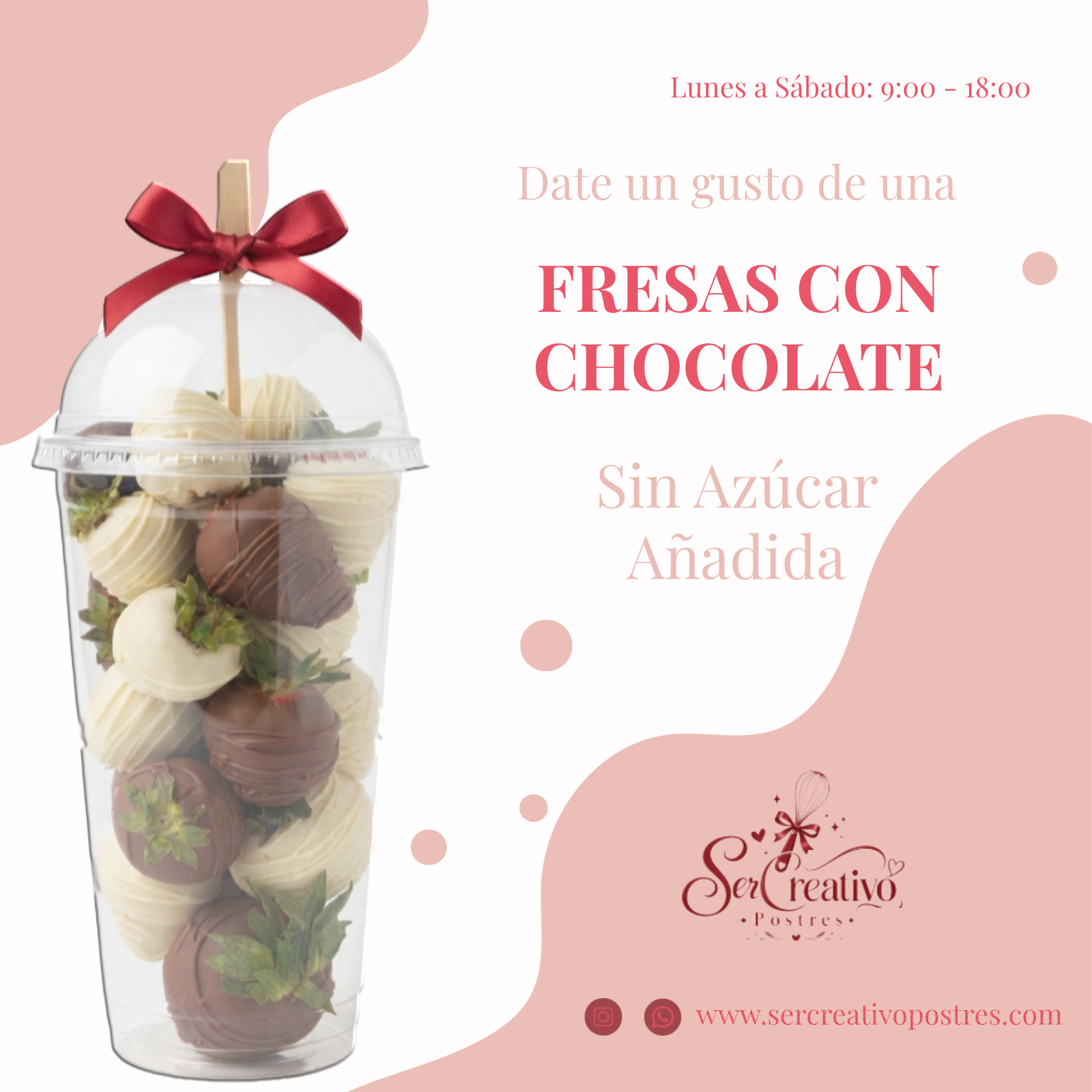 Fresas Frescas Bañadas en Chocolate