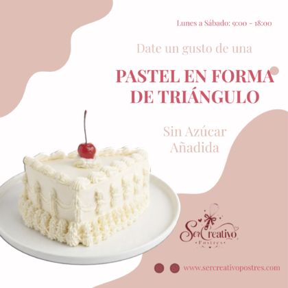 Pastel Triangular con Cobertura de Chocolate Blanco